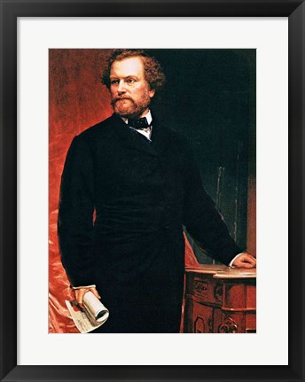 Framed Portrait of Samuel Colt, inventor of the revolver Print