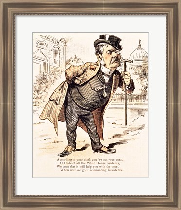 Framed Caricature of Chester Alan Arthur, c.1883 Print