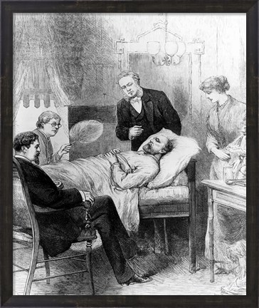 Framed President Garfield Lying Wounded in his Room at the White House, Washingto Print