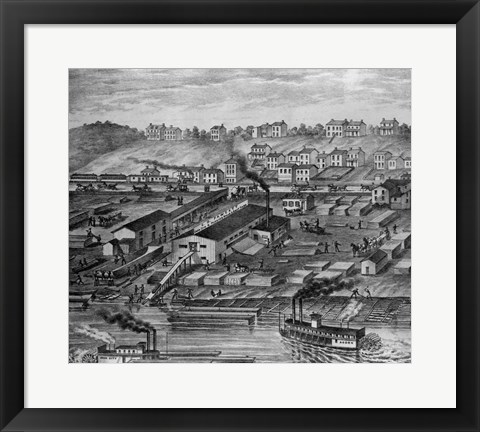 Framed Soho Saw and Planing Mills and Barge Yards Print