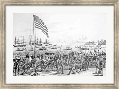 Framed Landing of the Troops at Vera Cruz, Mexico Print