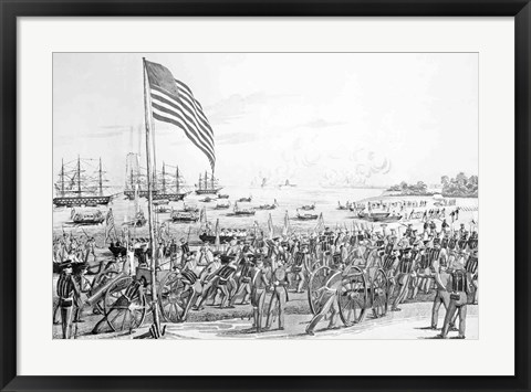 Framed Landing of the Troops at Vera Cruz, Mexico Print