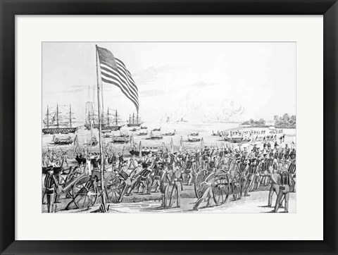 Framed Landing of the Troops at Vera Cruz, Mexico Print