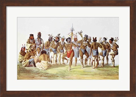 Framed War Dance of the Sauks and Foxes Print