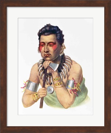 Framed Young Ma-Has-Ka, Chief of the Iowas Print