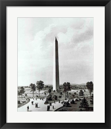 Framed Washington Monument and Surroundings, North View Print