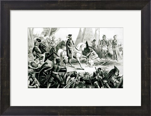 Framed De Soto Discovering the Mississippi Print