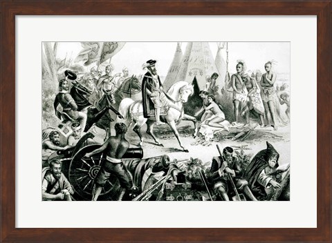 Framed De Soto Discovering the Mississippi Print