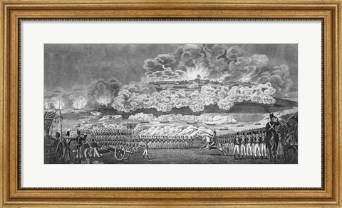 Framed Representation of the Capture of the City of Washington Print