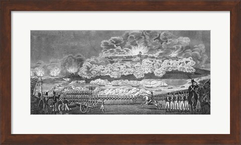 Framed Representation of the Capture of the City of Washington Print