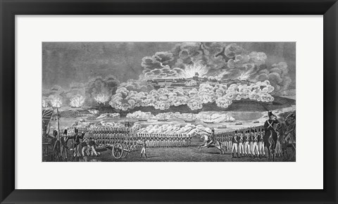 Framed Representation of the Capture of the City of Washington Print