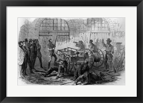 Framed Harper&#39;s Ferry Insurrection: Interior of the Engine-House Print