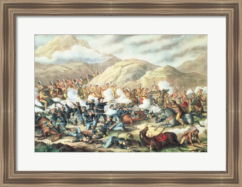 Framed Battle of Little Big Horn, June 25th 1876 Print