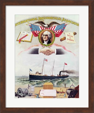 Framed Emblem of the International Longshoremen&#39;s Association Print