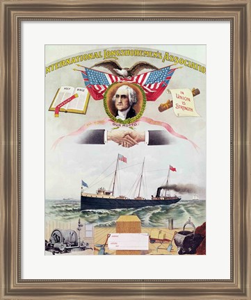 Framed Emblem of the International Longshoremen&#39;s Association Print