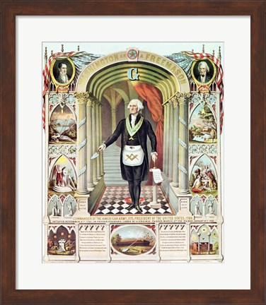 Framed George Washington as a Freemason Print