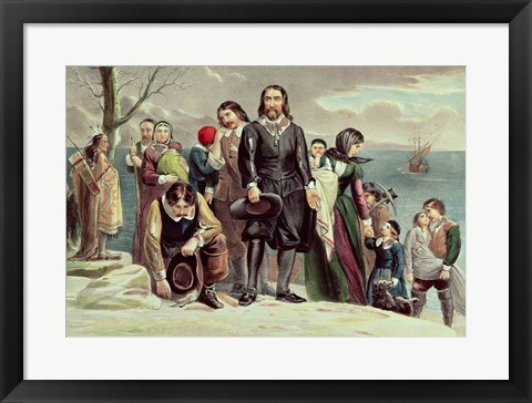 Framed Landing of the Pilgrims at Plymouth, Massachusetts, December 22nd 1620 Print