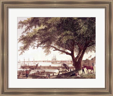 Framed City and Port of Philadelphia Print