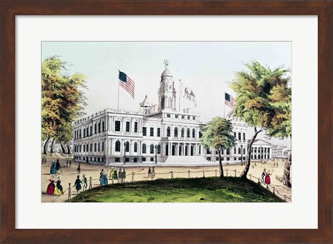 Framed City Hall, New York Print