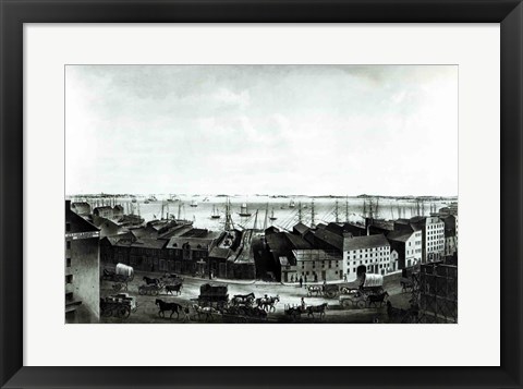 Framed Boston Harbour, 1854 Print