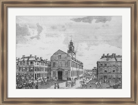 Framed South West View of The Old State House, Boston, 1881 Print