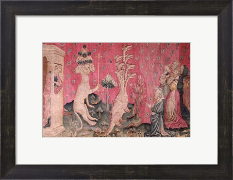 Framed seven-headed beast from the sea receiving the homage of men Print