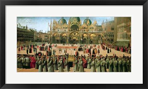 Framed Procession in St. Mark&#39;s Square, 1496 Print