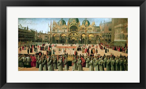 Framed Procession in St. Mark&#39;s Square, 1496 Print