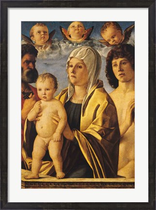 Framed Virgin and Child with St. Peter and St. Sebastian Print