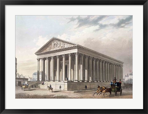 Framed Exterior view of the Madeleine, Paris Print