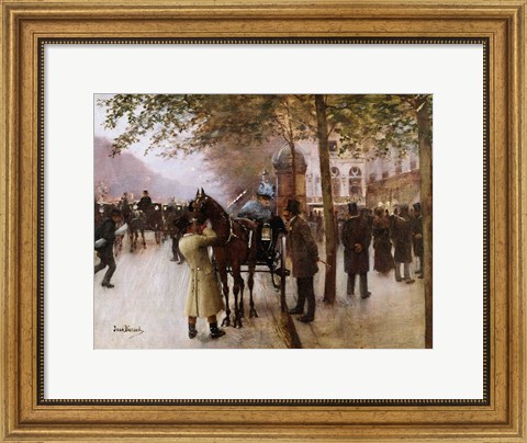 Framed Boulevards, Evening in Front of the Cafe Napolitain Print