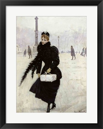 Framed Parisian woman in the Place de la Concorde Print