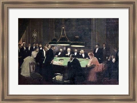 Framed Gaming Room at the Casino, 1889 Print