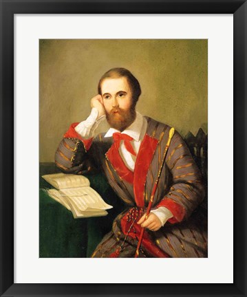 Framed Portrait of a Man, presumed to be Charles Gounod Print