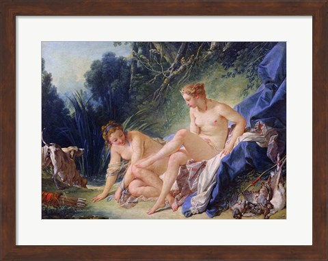 Framed Diana getting out of her bath, 1742 Print