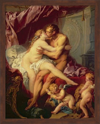 Framed Hercules and Omphale Print
