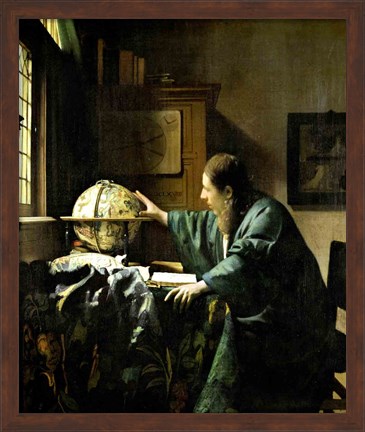 Framed Astronomer, 1668 Print