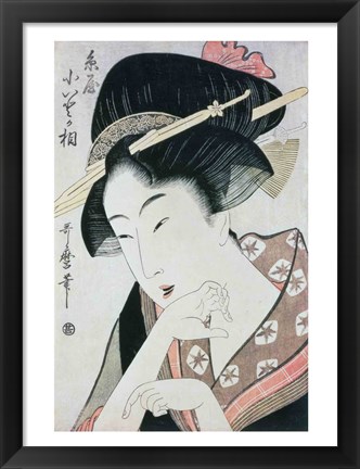 Framed Bust portrait of the heroine Kioto of the Itoya Print