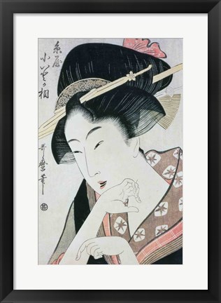 Framed Bust portrait of the heroine Kioto of the Itoya Print