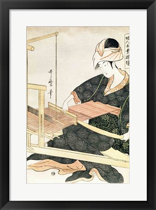 Framed Woman Weaving Print