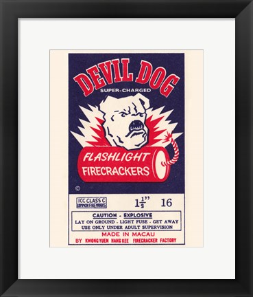 Framed Devil Dog Firecrackers Print