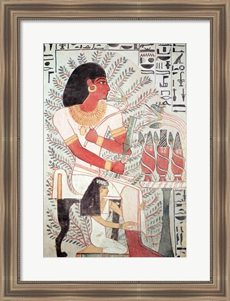 Framed Sennefer seated with his wife, Meryt, from the Tomb of Sennefer Print