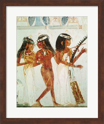 Framed Musicians and a Dancer, from the Tomb of Nakht Print