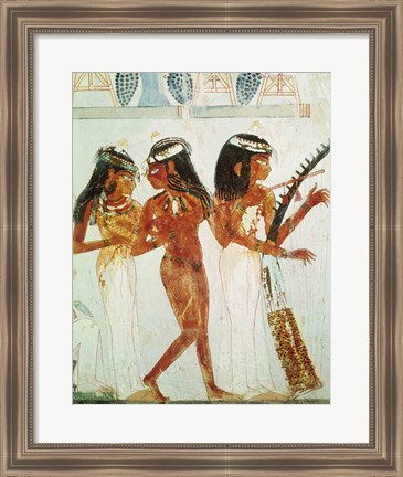 Framed Musicians and a Dancer, from the Tomb of Nakht Print