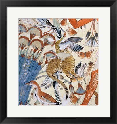 Framed Nebamun hunting in the marshes Print