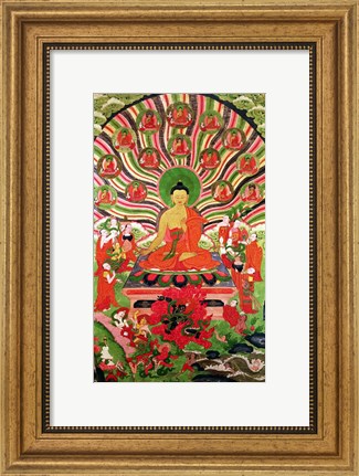 Framed Scenes from the life of Buddha Print