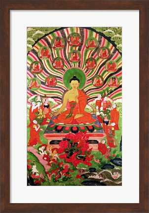 Framed Scenes from the life of Buddha Print