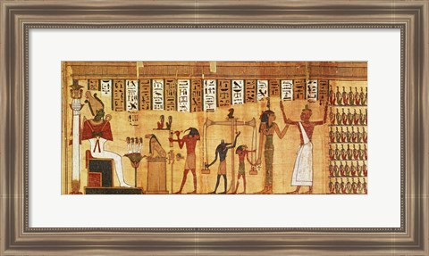 Framed Judgement of Osiris, detail from a Book of the Dead Print
