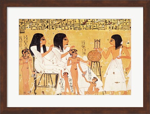 Framed dead, their family and their servants, from the Tomb of Ankerkhe Print