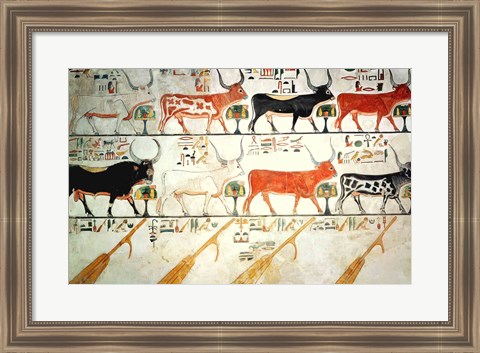 Framed seven celestial cows and the sacred bull and the four rudders of heaven Print